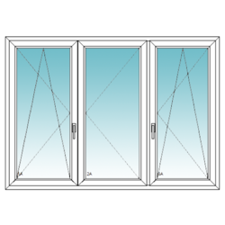 Váltószárnyas bukó-nyíló/nyíló + bukó/nyíló ablak